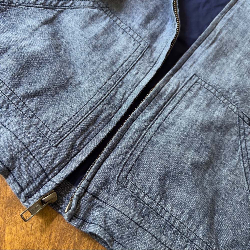 Janie & Jack Children Chambray Zip Up Cotton Hooded Boys Toddler Jacket Size 6 - Picture 7 of 11